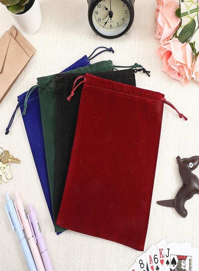 Qulkws 4 Pcs Jewelry Velvet Bags Soft Velvet Gift Bags 5.7'' x7.8'' 4 Colors Package Drawstring Pouch Gift Fabric Cloth Bag for Jewelry Crystal Gifts - Image 5